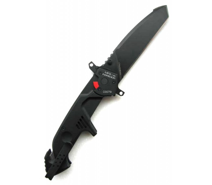 Складной нож Extrema Ratio MF3 Ingredior Tanto Black With Belt Cutter (со стропорезом), сталь N690, рукоять черный антикородал (алюминиевый сплав)