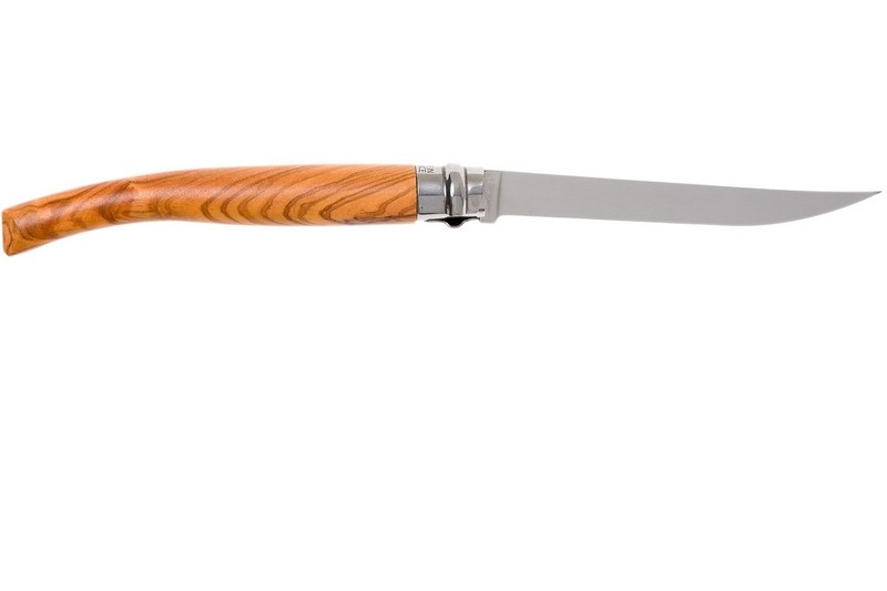 Нож складной филейный Opinel №12 VRI Folding Slim Olivewood, сталь Sandvik 12C27, рукоять из оливкового дерева, 001145